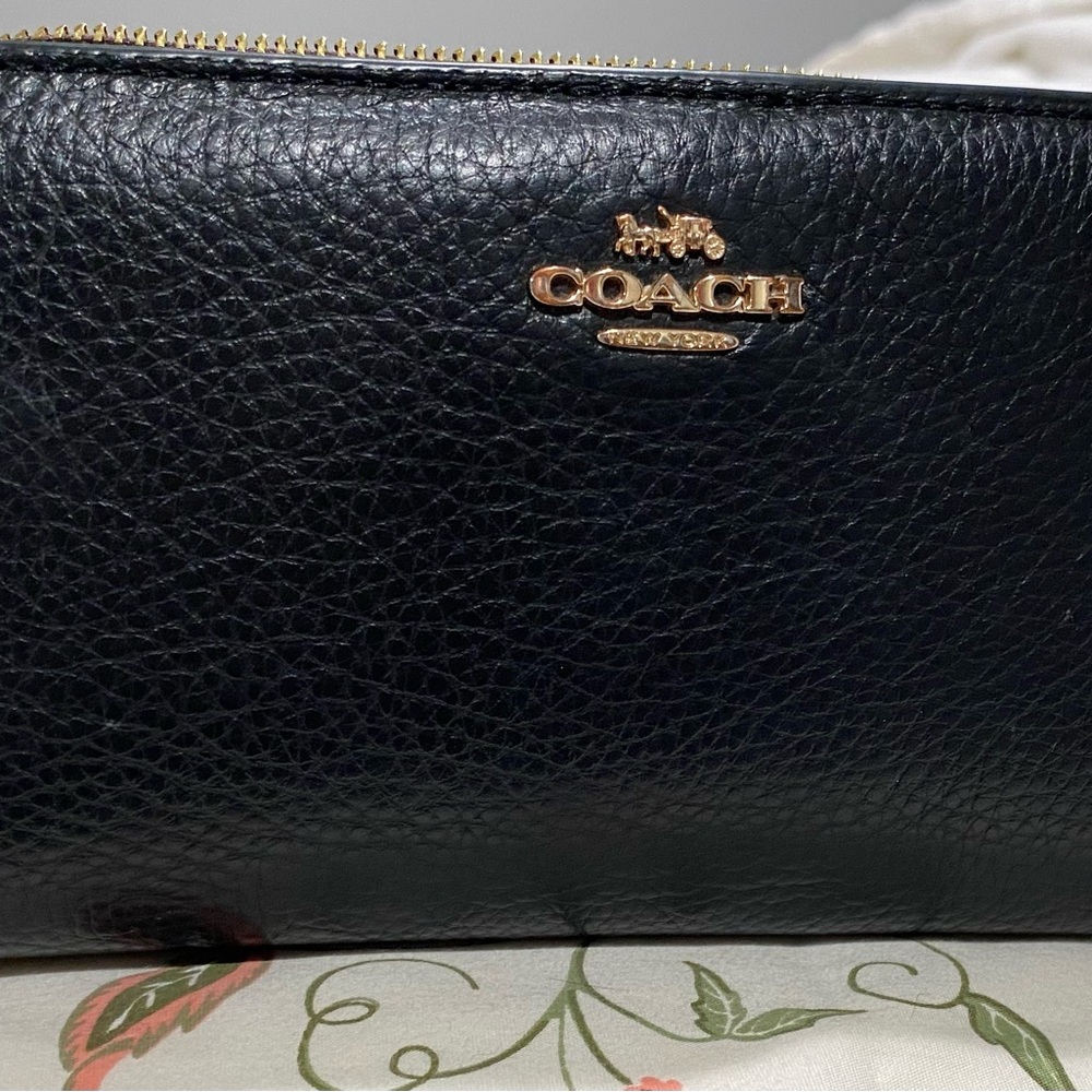 Coach Black Pebbled Leather Wallet
